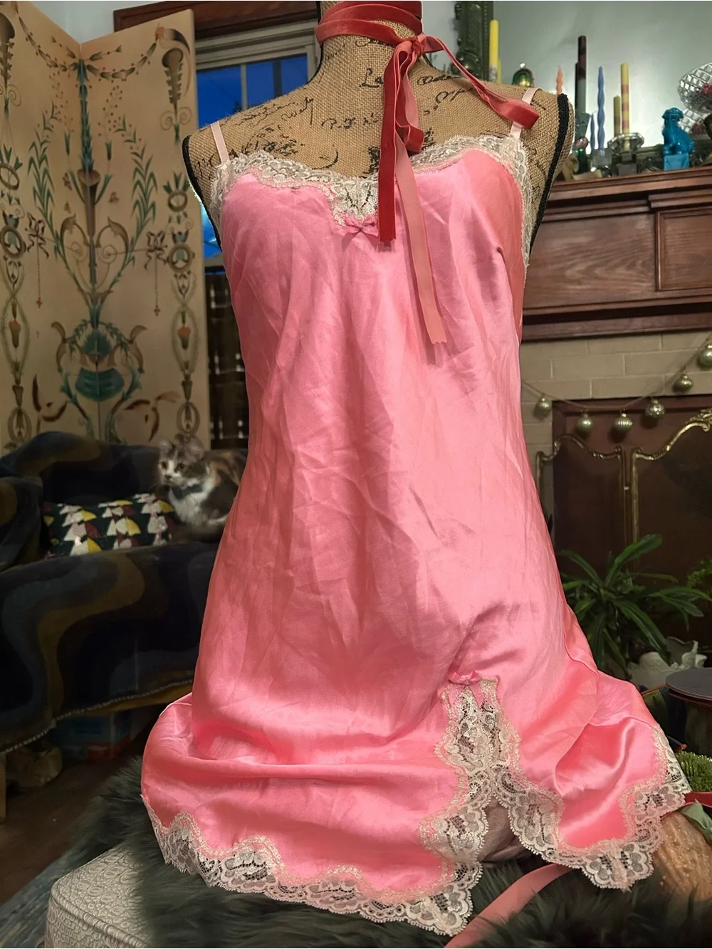 Fairycore Sexy Pink Lace Nightgown 💕